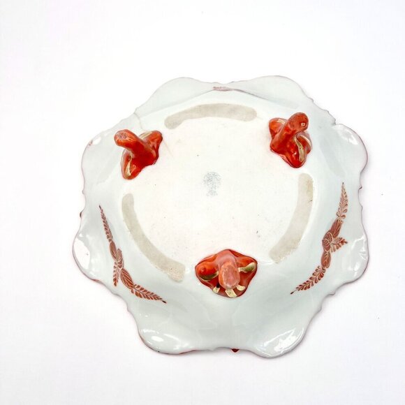 Antique Japanese Kutani Porcelain Footed Bowl Hand Painted Geisha Ware - Picture 7 of 11